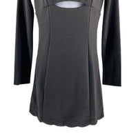 Petal & Pup x Storia NEW Eva Scalloped Black Long Sleeve Mini Dress Size M