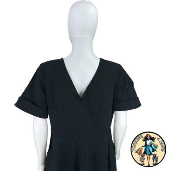 Tuckernuck | NEW Black Kate Short Sleeve Fit and Flare Maxi Dress Size XS