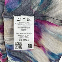 Isabel Marant Etoile NEW Maggy Black Watercolor Button Down Midi Dress Size S