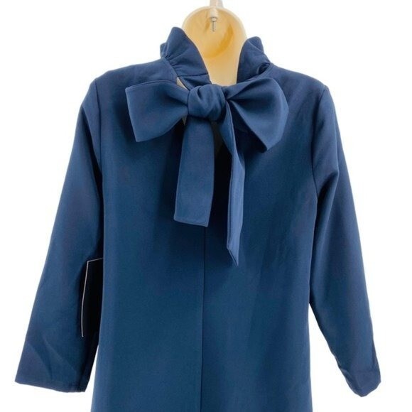 Tuckernuck | NEW Navy Daphne High Neck Long Sleeve Mini Dress Size XXS