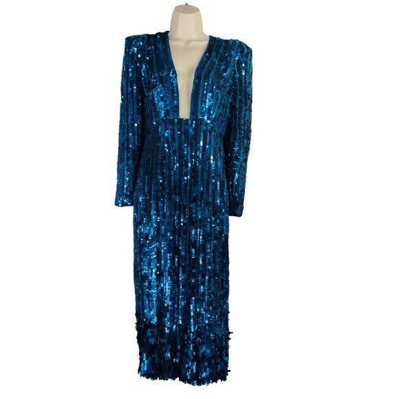 REVE RICHE | NEW Miesha Sequin Midi Dress in Forest Green Size 4