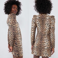 Tuckernuck x India Hicks NEW Leopard Domino Long Sleeve Party Mini Dress Size L