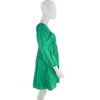 Pomander Place NEW Green Embroidered Puff Sleeve Elizabeth Mini Dress Size XL