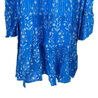 Juliet Dunn NEW Sapphire Small Flower Lurex Flared Sleeve Mini Dress Size S