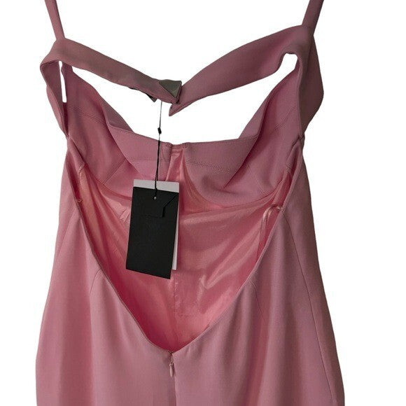 The Attico | NEW Coco Mini Cocktail Party Bodycon Dress in Sugar Pink Size L