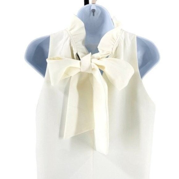 Tuckernuck NEW Ivory Blythe Bow Ruffle Sleeveless Preppy Mini Dress Size XS