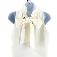 Tuckernuck NEW Ivory Blythe Bow Ruffle Sleeveless Preppy Mini Dress Size XS