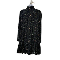 Tuckernuck NEW Campden Vine Tate Black Long Sleeve Pleated Mini Dress Size XXL