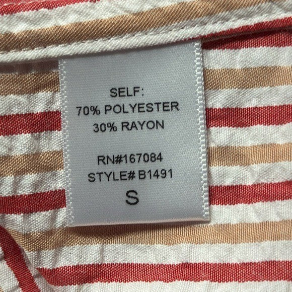 Tuckernuck NEW Strawberry Stripe Bodie Swim Beach Cover Up Button Down Dress S