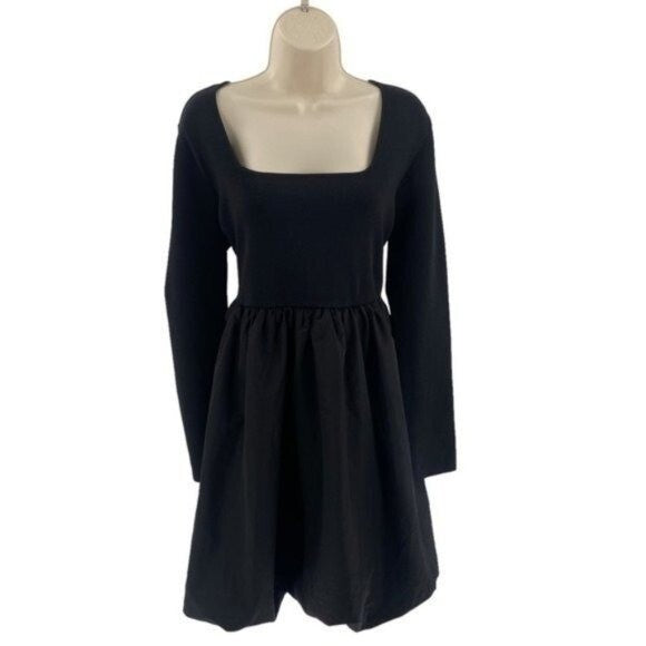 HYACINTH HOUSE NEW Black Bubble Skirt Cecilia Long Sleeve Mini Dress Size XS