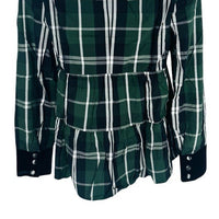 Tuckernuck NEW Green Tartan Plaid Velvet Trim Bristol Blouse Top Size XS