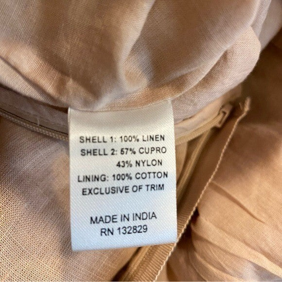 Tularosa | NEW Levy Embroidered Linen Puff Sleeve Mini Dress in Natural Size XS