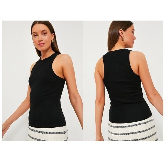 Tuckernuck | NEW Black Foley Rib Crewneck Racerback Tank Size S