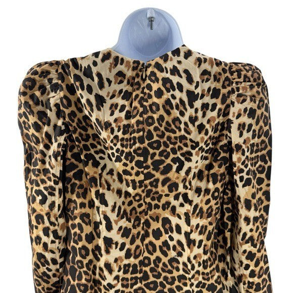 Tuckernuck x India Hicks NEW Leopard Domino Long Sleeve Party Mini Dress Size XS