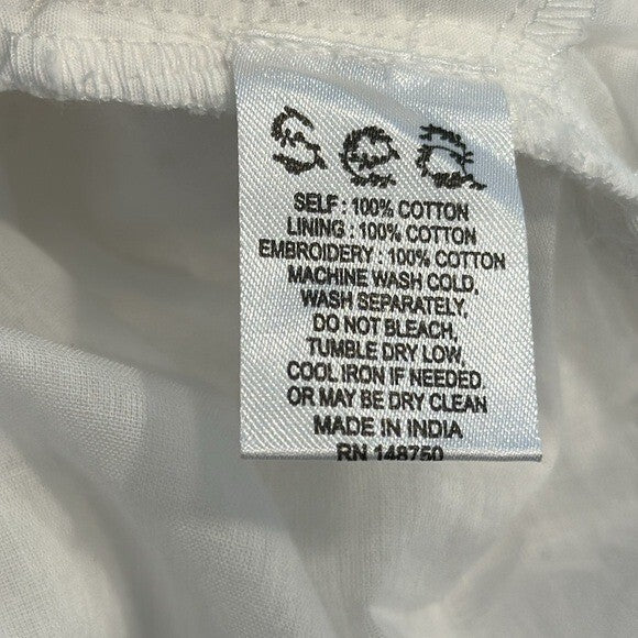 Sea New York NEW White Elysse Embroidery Oversized Short Sleeve Tunic Size Large
