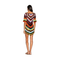 Alix Pinho | NEW Hastanking Open Knit Crochet Mini Dress in Multicolor Size M