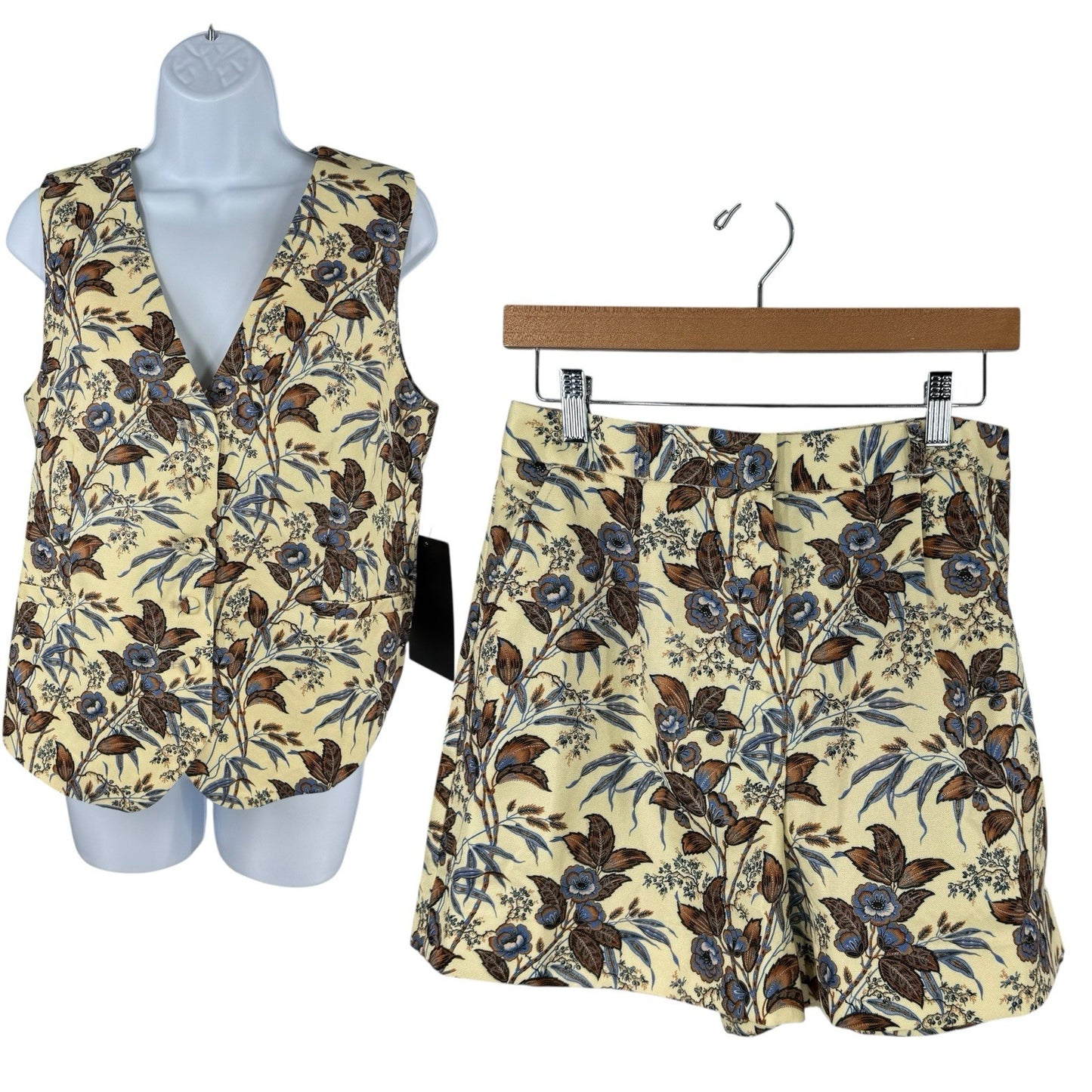 Tuckernuck NEW Montrose Chintz Martine Vest Safari Shorts Matching Set Size M