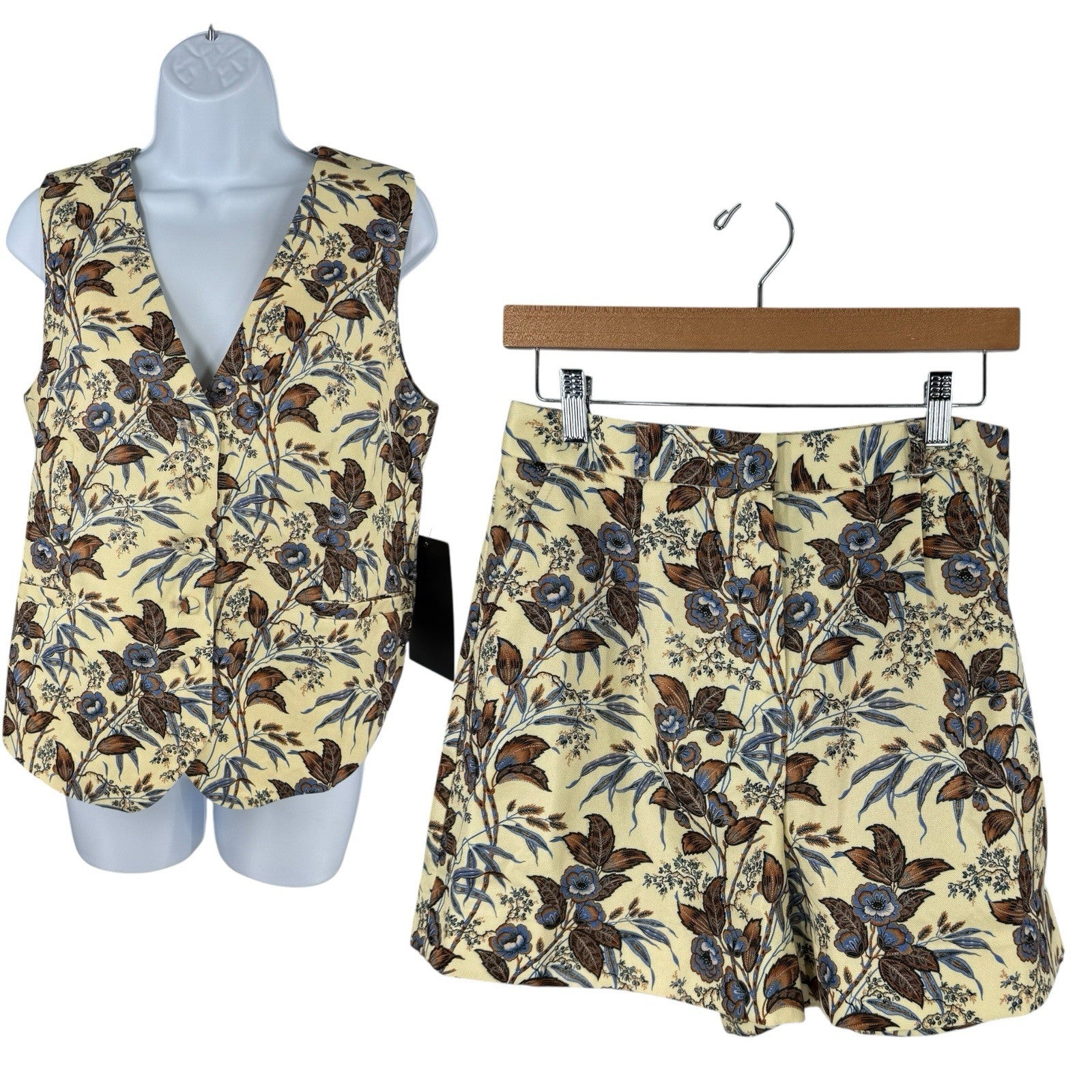 Tuckernuck NEW Montrose Chintz Martine Vest Safari Shorts Matching Set Size M