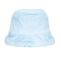 Gladys Tamez Millinery NEW Faux Fur Y2K Bucket Hat in Baby Blue One Size