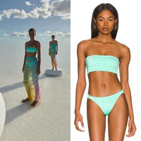 Baobab Bahia Teal Strapless Bandeau Unpadded Bikini Swim Top Aqua Size XS NEW