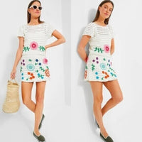 Tuckernuck Love the Label NEW Leighton Crochet Matching Set Ivory Floral Size L