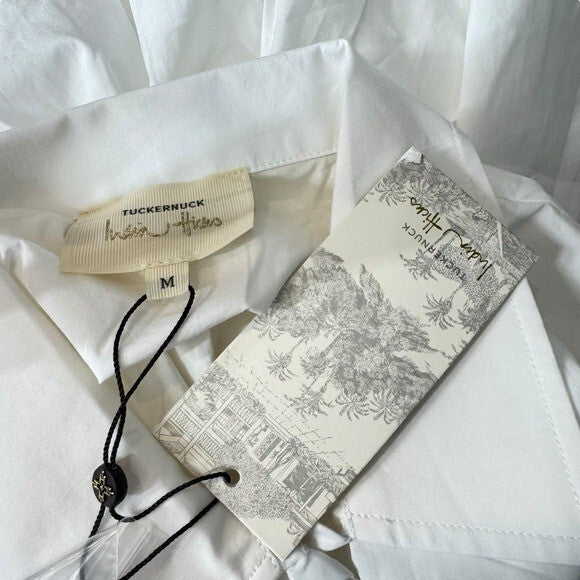Tuckernuck x India Hicks NEW White Cotton Britwell Button Down Blouse Size M