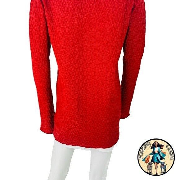 Aisling Camps | NEW River Wool Blend Long Sleeve V-Neck Cardigan in Rust Size M