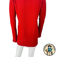 Aisling Camps | NEW River Wool Blend Long Sleeve V-Neck Cardigan in Rust Size M