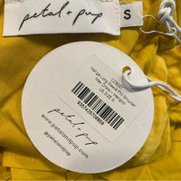 NEW Petal & Pup Mariga Long Sleeve Frill Shoulder Midi Dress in Marigold Size S