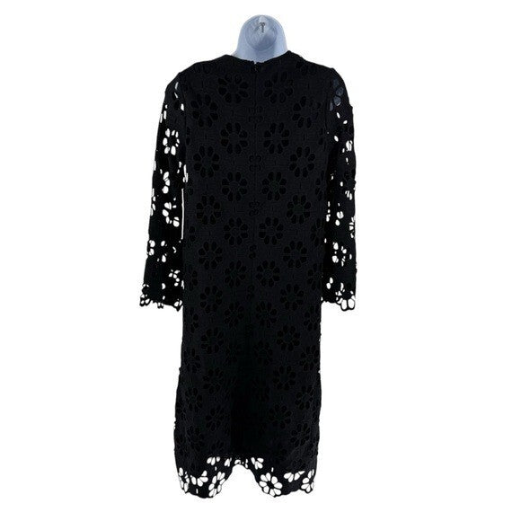Tuckernuck NEW Noir Eyelet Hutton Long Sleeve Cotton Formal Midi Dress Size XS