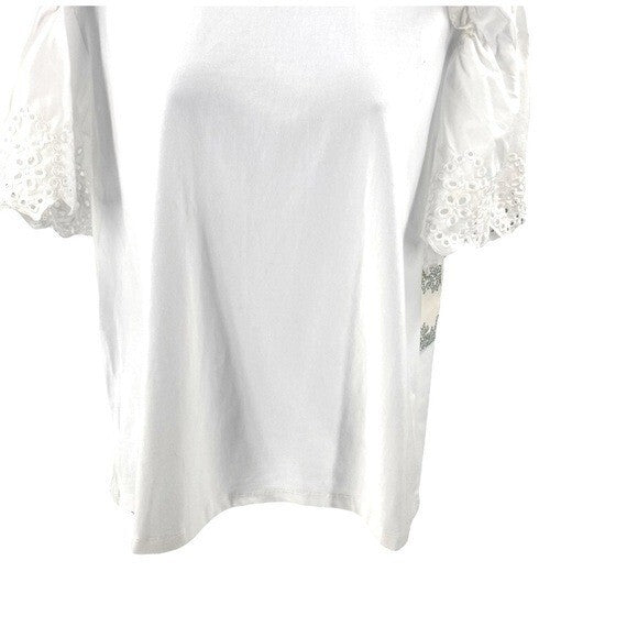 Hyacinth House | NEW White Eyelet Mollie Short Sleeve Blouse Size S