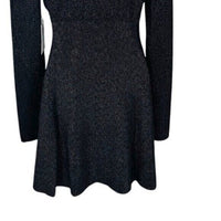 Hyacinth House NEW Black Metallic Long Sleeve Selena Knit Mini Dress Size M