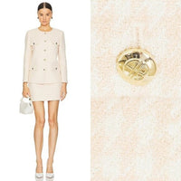 Anine Bing NEW Janet Tweed Houndstooth Pink Ivory Blazer Jacket Size XS