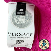 Versace NEW Cashmere Open Perforated Scalloped Knit Cardigan Sweater Size XS