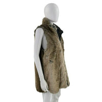 Tuckernuck NEW Faux Fur Reversible Full Zip Baker Brown Tan Vest Size M