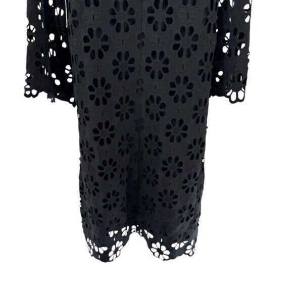 Tuckernuck NEW Noir Eyelet Hutton Long Sleeve Cotton Formal Midi Dress Size S