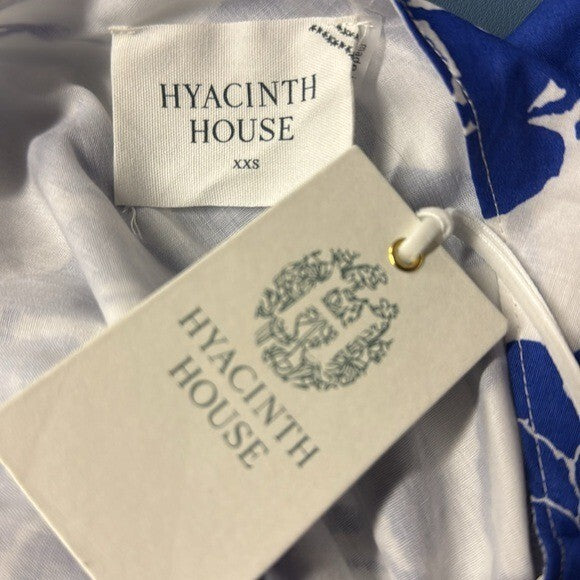 Hyacinth House NEW Blue & White Floral One Shoulder Maureen Maxi Dress Size XXS