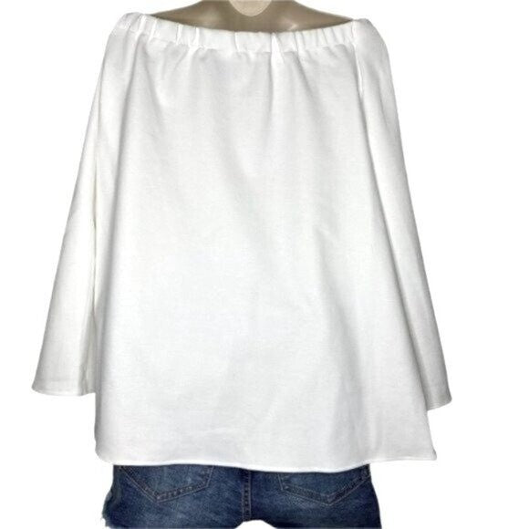 Tuckernuck White Miranda Off the Shoulder Long Sleeve Blouse Size XS