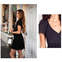 LoveShackFancy Patrona Pleated Lace Little Black Mini Party Dress Size 12