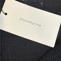 O.P.T. NEW Black Wednesday Cotton Eyelet Puff Sleeve Midi Dress Size XS