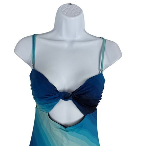 Cala De La Cruz NEW Paradiso Violeta Blue Ombre One Piece Swimsuit Size S