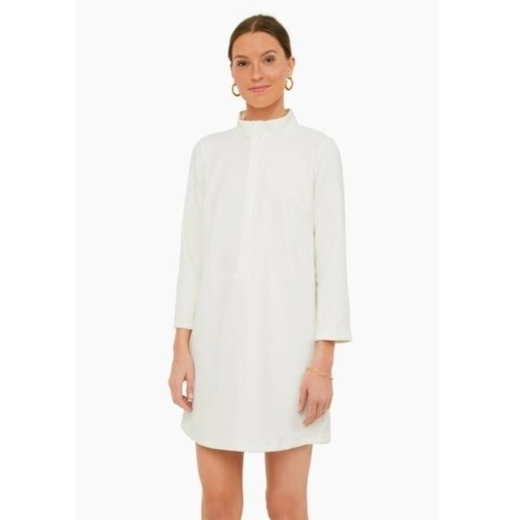 Tuckernuck | NEW White Stretch Crepe Avery Long Sleeve Shirt Dress Size XS
