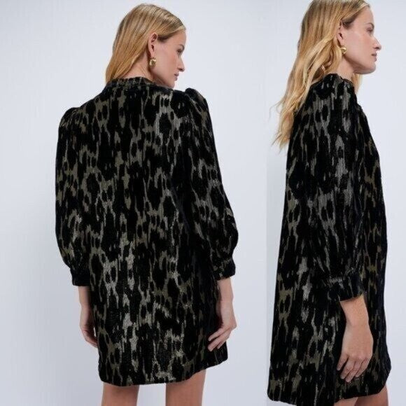 Pomander Place NEW Metallic Velvet Burnout Samantha Party Mini Dress Size L