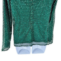 Tuckernuck NEW Hyacinth House Green Sequin Mesh Gemma Blouse Top Size XS
