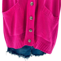 Pomander Place |  Slone Hot Pink Barbiecore Oversized Cardigan Sweater Size XS