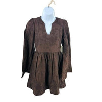 Hyacinth House | NEW Brown Becca V-Neckline Bell-Sleeved Mini Dress Size M
