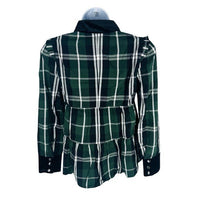 Tuckernuck NEW Green Tartan Plaid Velvet Trim Bristol Blouse Top Size XS