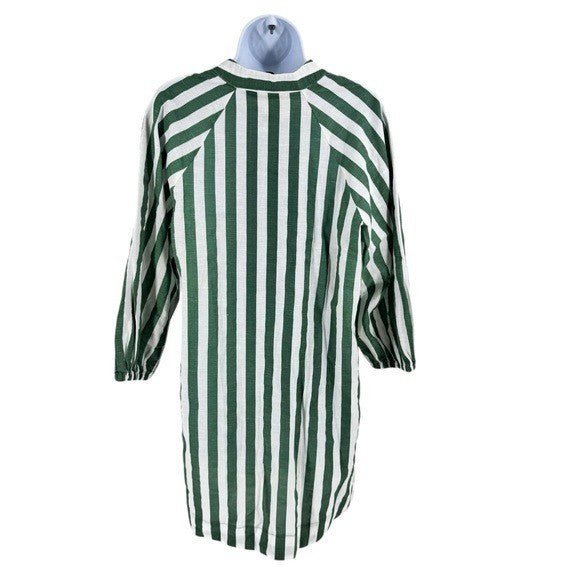 Tuckernuck Pomander Place NEW Green Stripe Linen Maryse Mini Caftan Dress Size M