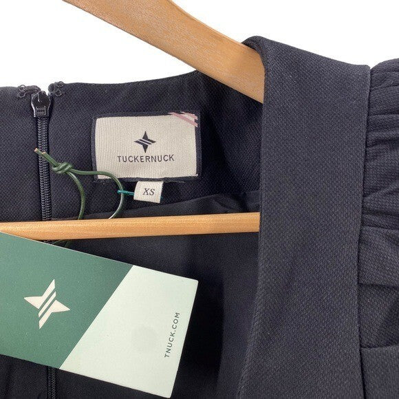 Tuckernuck NEW Black Calla Structured Puff Sleeve Button Blouse Size XS