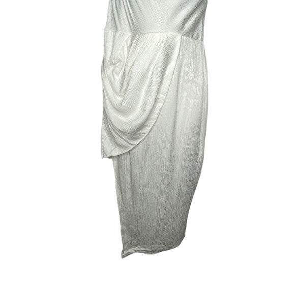 NWT Michael Costello x REVOLVE Tessa Satin Chain Midi Dress Ivory Size XS
